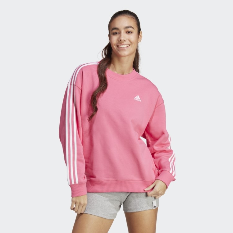 Moletom Adidas Essentials Com As Três Listras Magenta