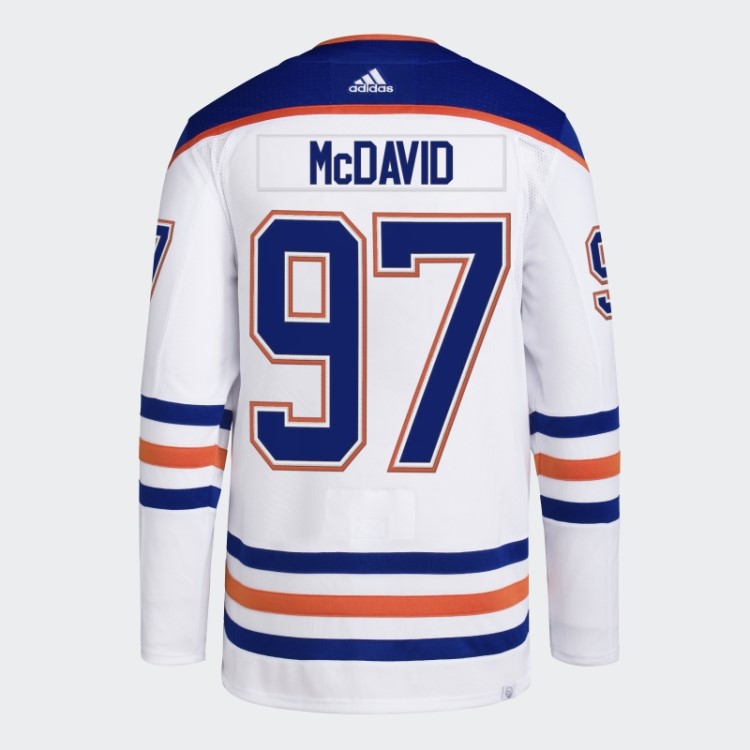 Adidas White Oilers Mcdavid Away Camisa Autêntica