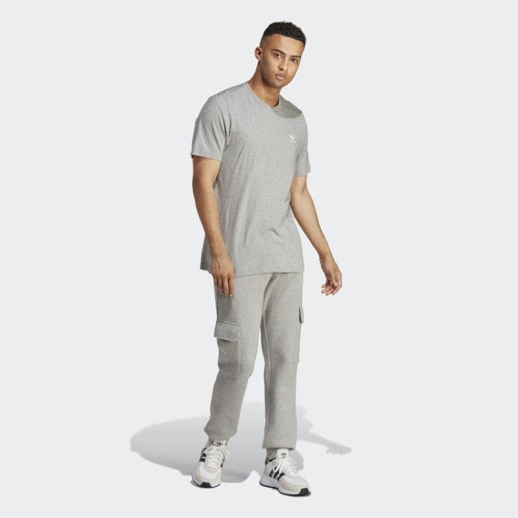 Calça Cargo Adidas Trefoil Essentials Cinza Médio