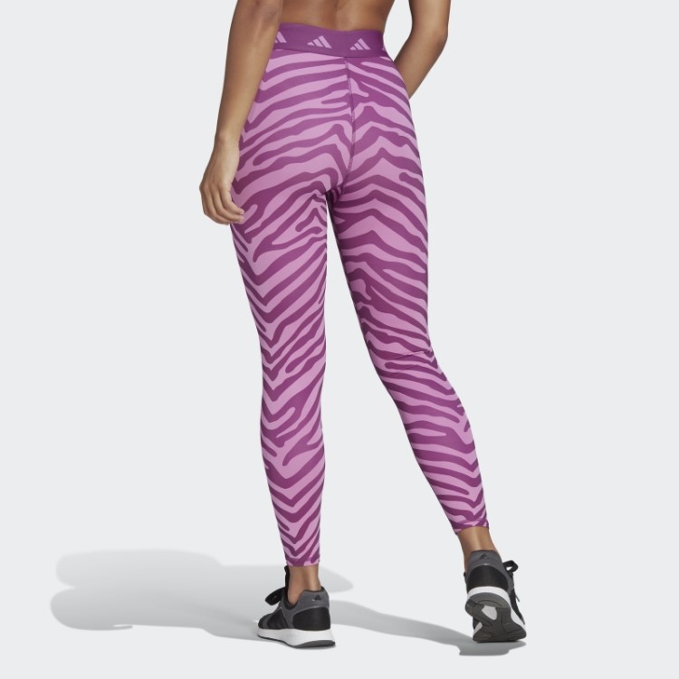 Legging Zebra 7/8 Cintura Alta Adidas Hyperglam Techfit Lilás