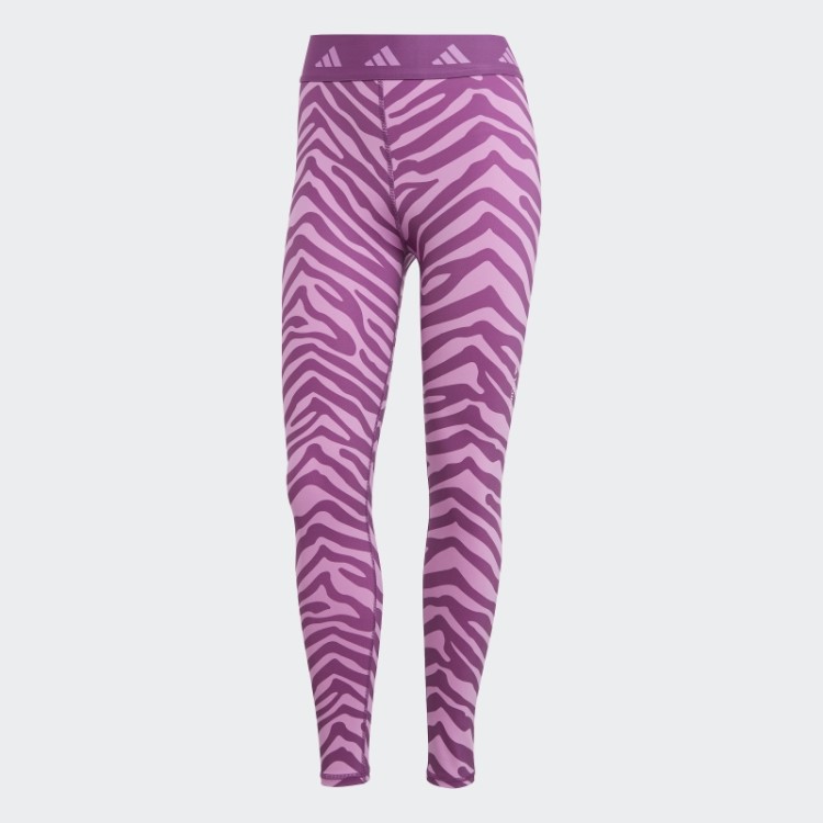 Legging Zebra 7/8 Cintura Alta Adidas Hyperglam Techfit Lilás