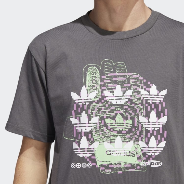 Camiseta Hypersport Multi Trefoil Cinza Adidas