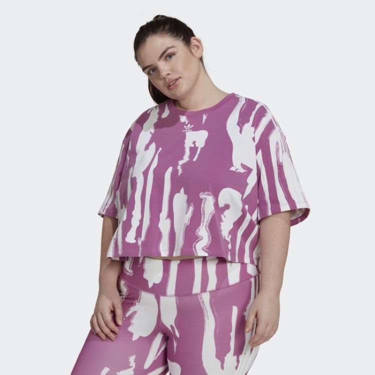 Thebe Magugu Camiseta Cropped Com Estampa Allover (tamanho Grande) Lilás Adidas