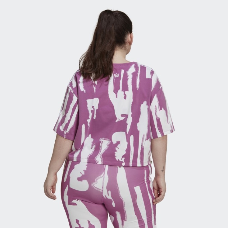 Thebe Magugu Camiseta Cropped Com Estampa Allover (tamanho Grande) Lilás Adidas