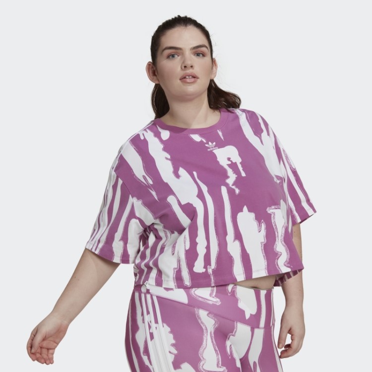 Thebe Magugu Camiseta Cropped Com Estampa Allover (tamanho Grande) Lilás Adidas