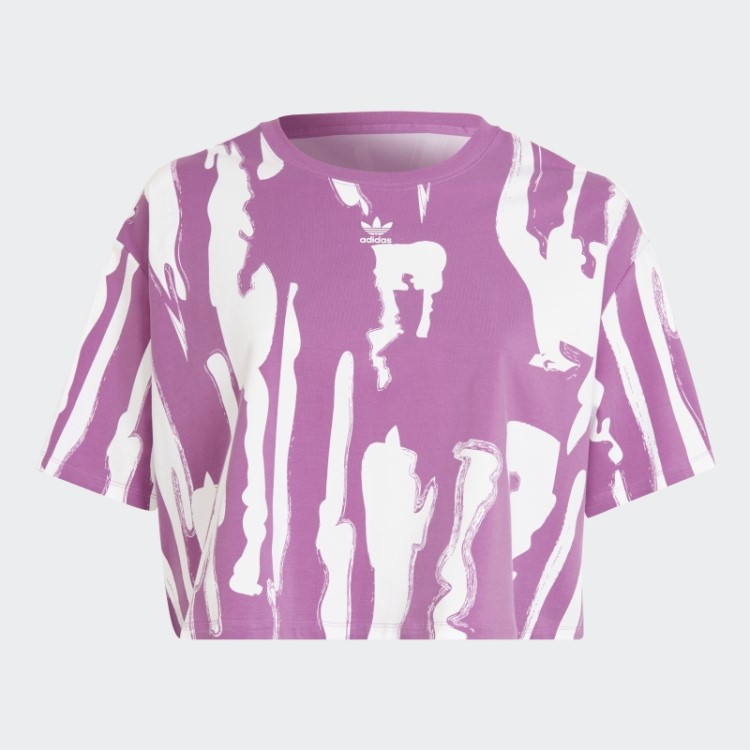 Thebe Magugu Camiseta Cropped Com Estampa Allover (tamanho Grande) Lilás Adidas