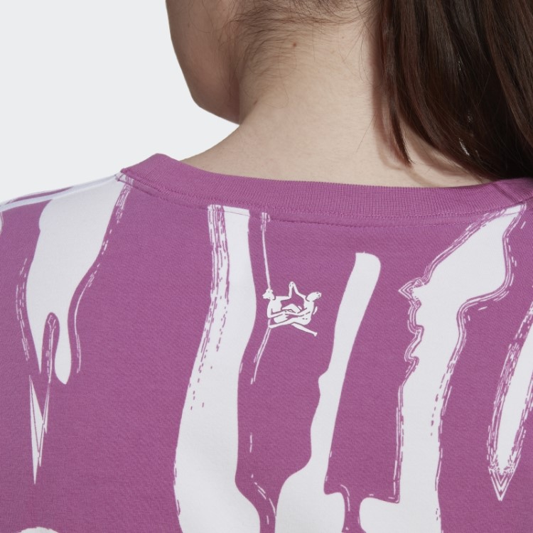Thebe Magugu Camiseta Cropped Com Estampa Allover (tamanho Grande) Lilás Adidas