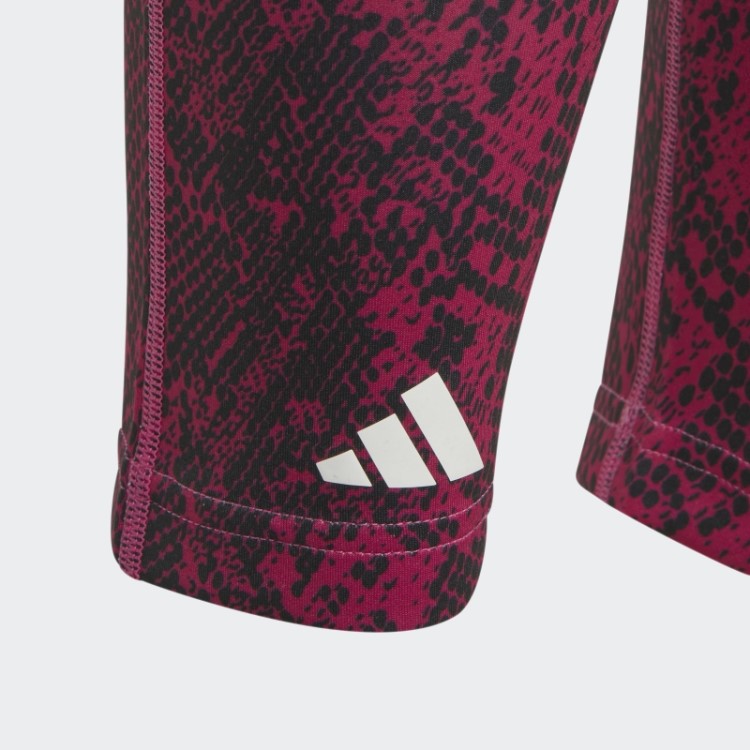 Meia-calça Adidas Aeroready Animal Print Optime 7/8 Fúcsia Com Cintura Alta