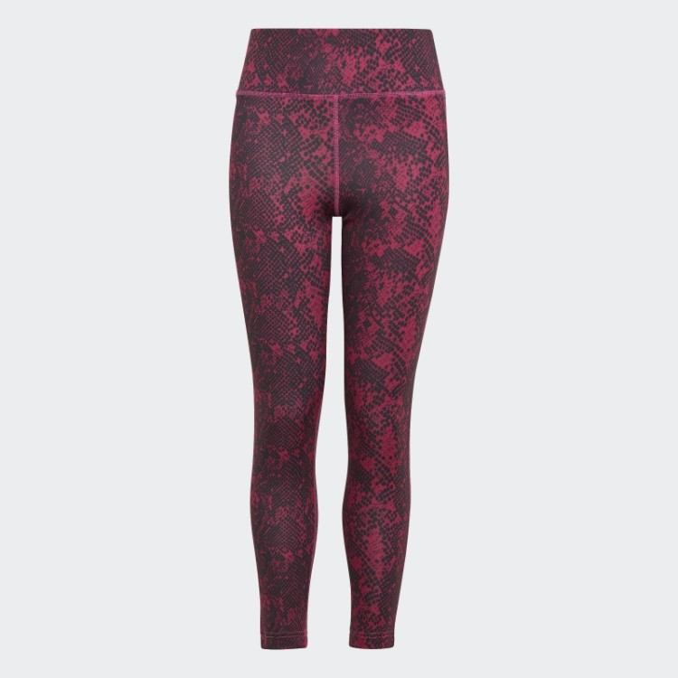 Legging Adidas Fúcsia Aeroready Animal Print Optime 7/8 Com Bolso Alto