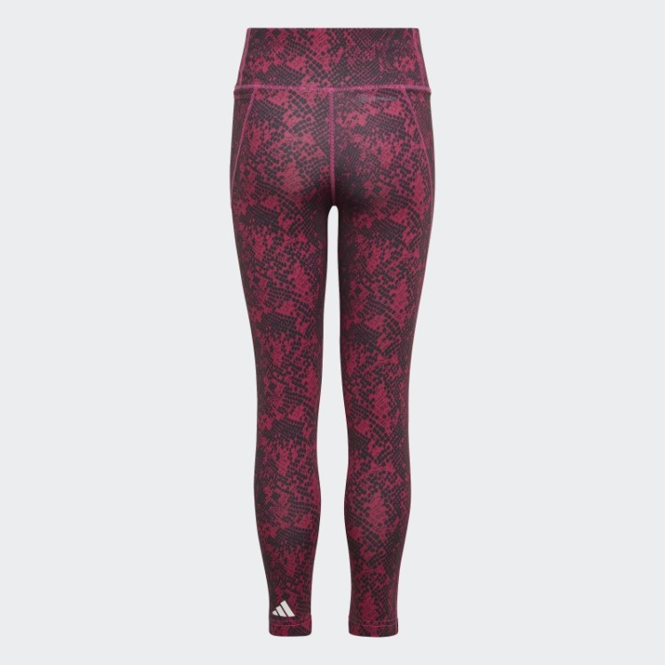 Legging Adidas Fúcsia Aeroready Animal Print Optime 7/8 Com Bolso Alto