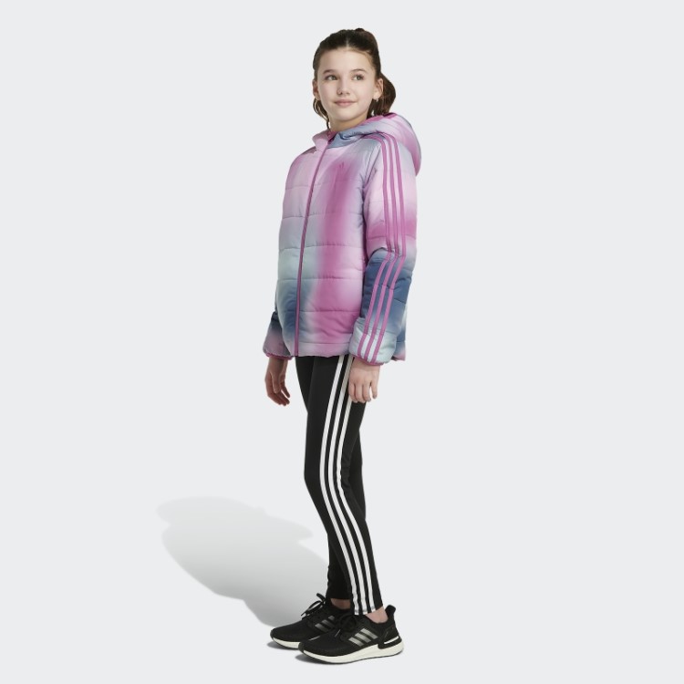 Jaqueta Puffer Clássica Com Estampa Allover Adidas Lilás