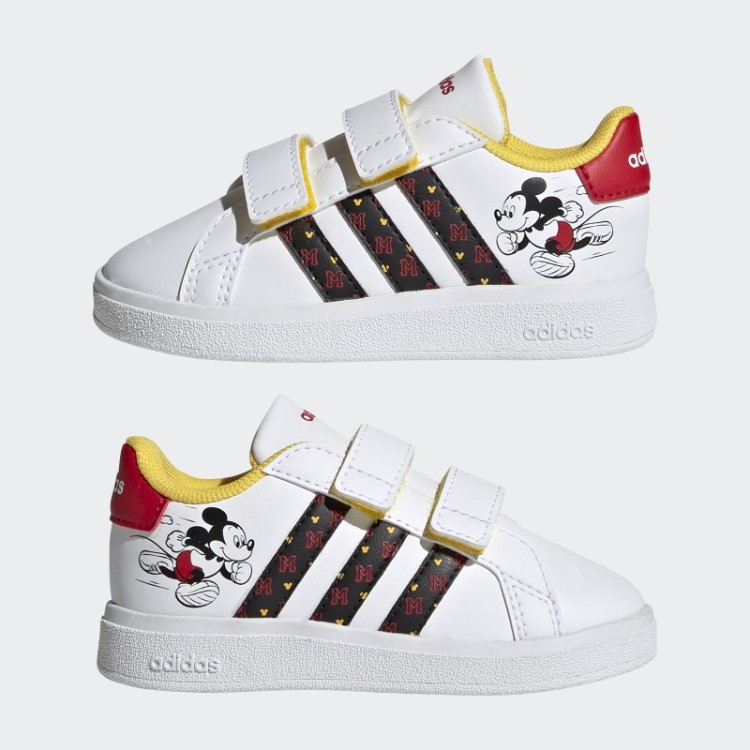 Adidas X Disney Grand Court Mickey Sapato De Velcro Branco