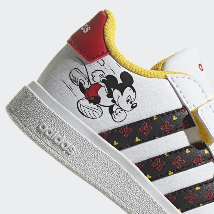 Adidas X Disney Grand Court Mickey Sapato De Velcro Branco