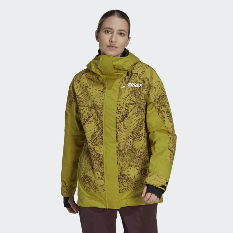 Terrex Jaqueta Com Estampa De Neve Isolada De 2 Camadas Adidas Olive