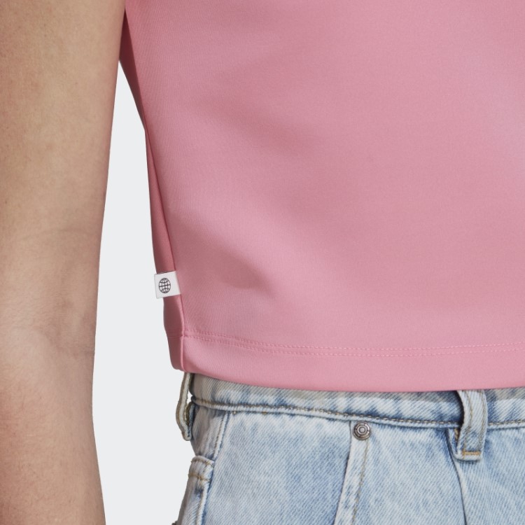 Camiseta Adicolor Classics Crop Com As Três Listras Rosa Adidas