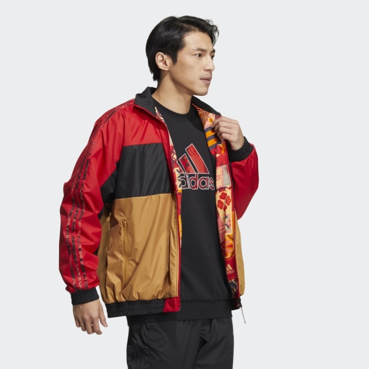Cny Jaqueta De Tecido Reversível Escarlate Adidas
