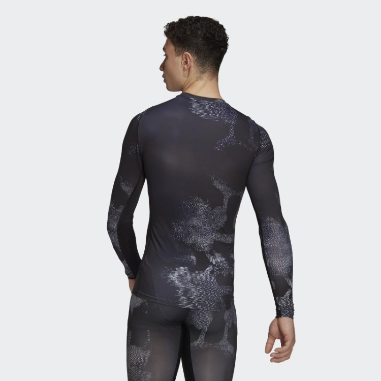 Techfit Allover Print Camiseta De Manga Longa Multicolorida Adidas