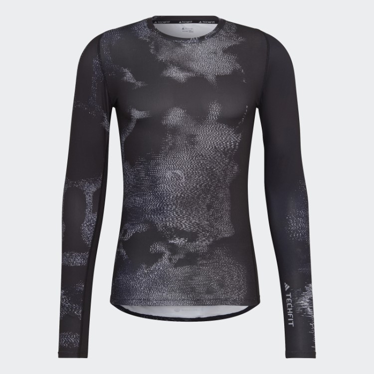 Techfit Allover Print Camiseta De Manga Longa Multicolorida Adidas