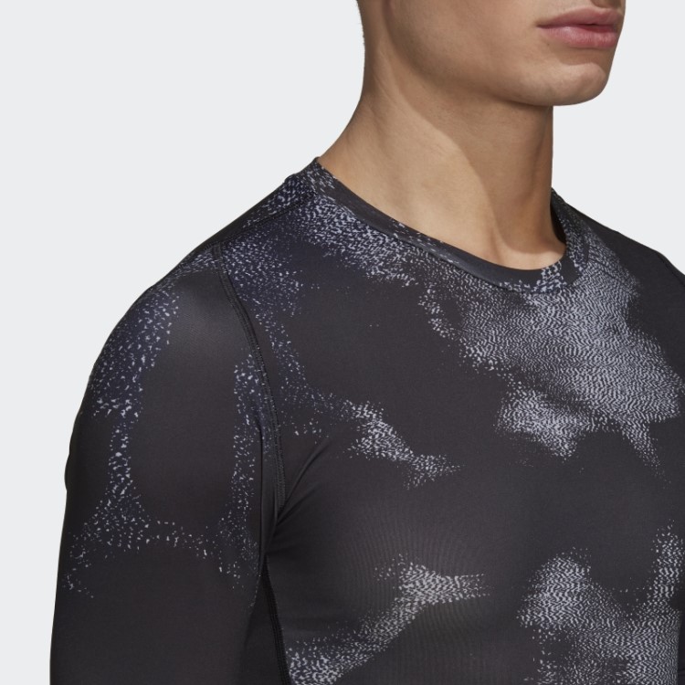 Techfit Allover Print Camiseta De Manga Longa Multicolorida Adidas