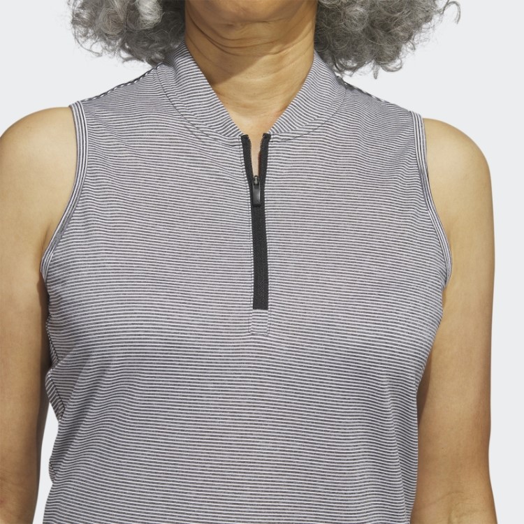 Camisa Polo De Golfe Sem Mangas Otomana Preta Adidas