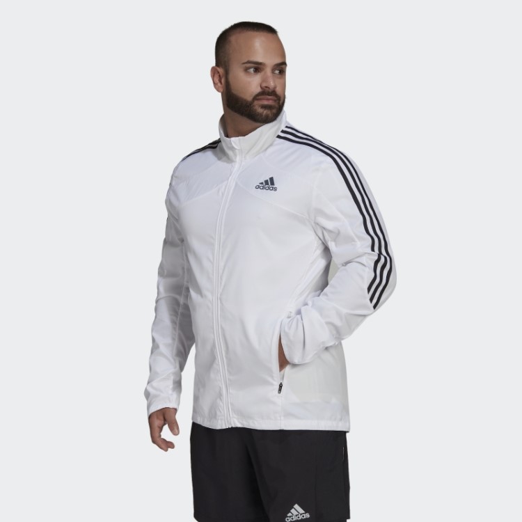 Jaqueta Adidas Marathon Com As Três Listras Brancas