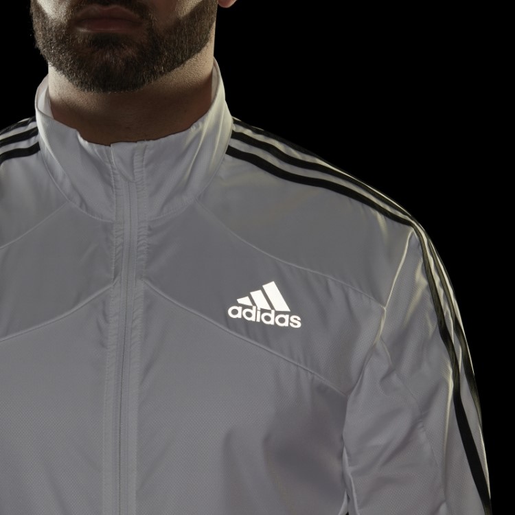 Jaqueta Adidas Marathon Com As Três Listras Brancas