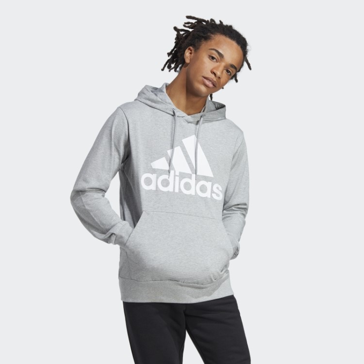 Essentials Moletom Com Logo Adidas Cinza Médio