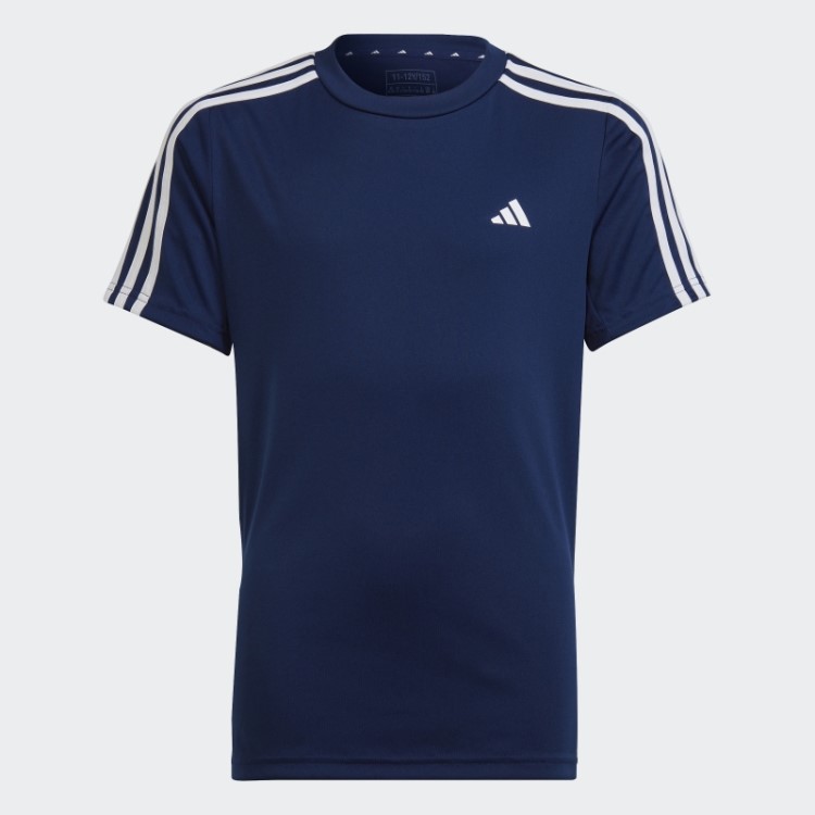 Camiseta Train Essentials Aeroready 3 Listras Regular Fit Adidas Azul Escuro