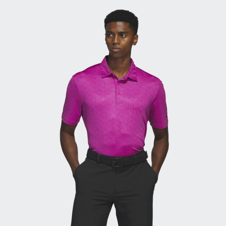 Camisa Polo De Golfe Com Estampa Allover Fúcsia Adidas Ultimate365