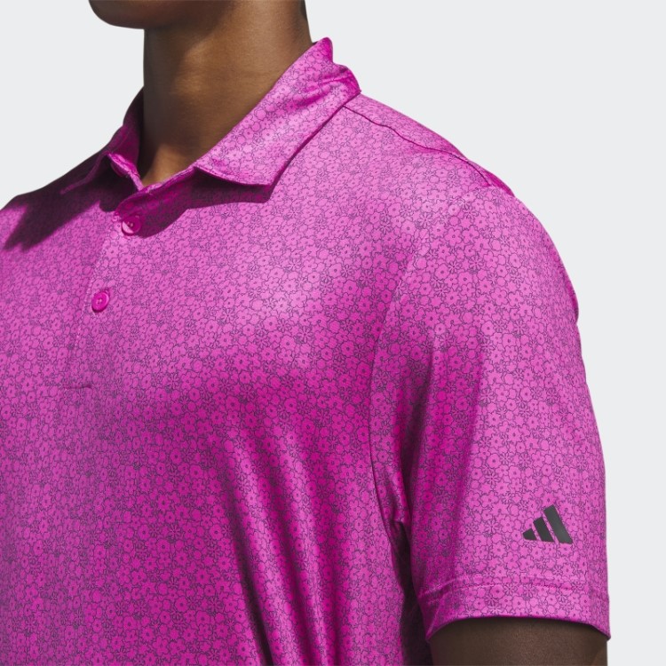 Camisa Polo De Golfe Com Estampa Allover Fúcsia Adidas Ultimate365
