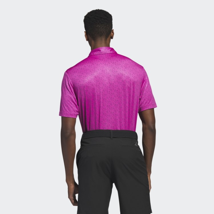 Camisa Polo De Golfe Fúcsia Com Estampa Allover Ultimate365 Adidas