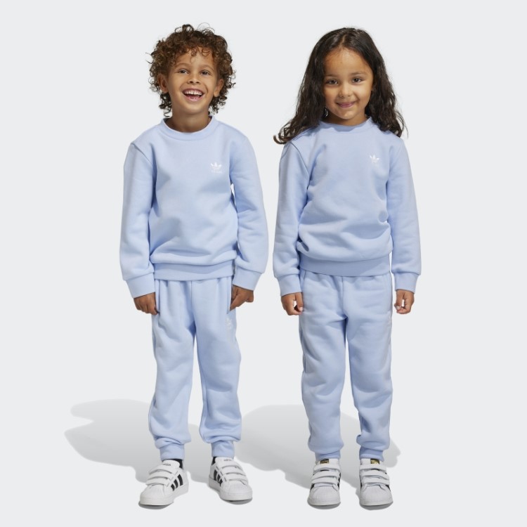 Conjunto De Tripulação Adicolor Adidas Blue Dawn