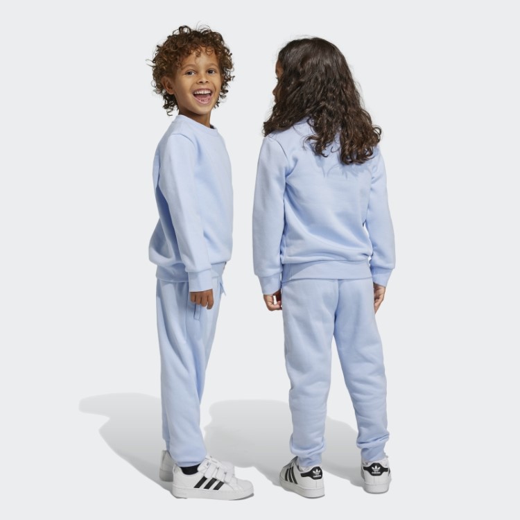 Conjunto De Tripulação Adicolor Adidas Blue Dawn