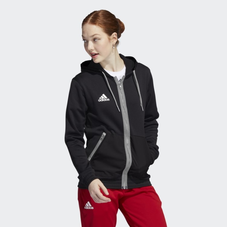 Moletom Com Capuz Preto Adidas Com Zíper Completo Da Edição Da Equipe