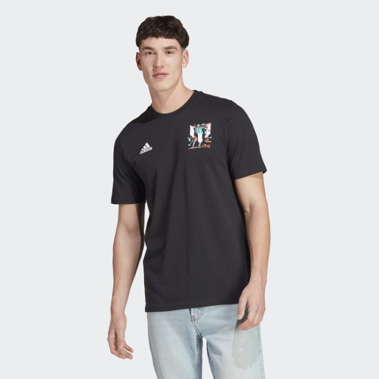 Camiseta Adidas Messi Soccer Icon Preta Com Estampa