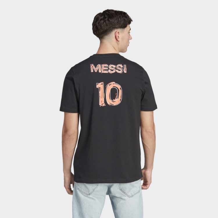 Camiseta Adidas Messi Soccer Icon Preta Com Estampa