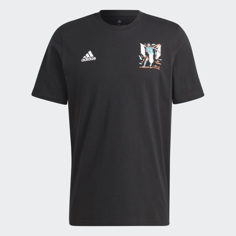 Camiseta Adidas Messi Soccer Icon Preta Com Estampa