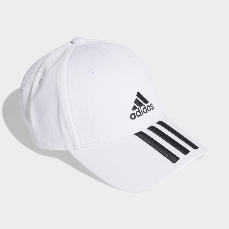 Boné De Sarja Com As Três Listras De Beisebol Branco Adidas