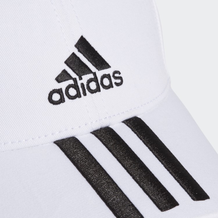 Boné De Sarja Com As Três Listras De Beisebol Branco Adidas