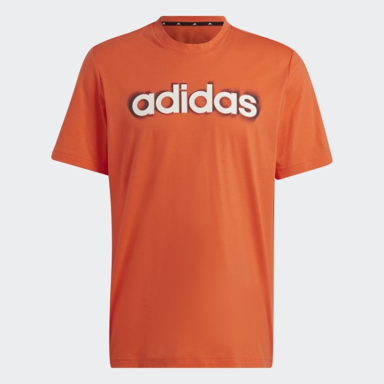 Camiseta De Treino Aeroready Com Estampa De Silicone E Logo Linear Adidas Laranja