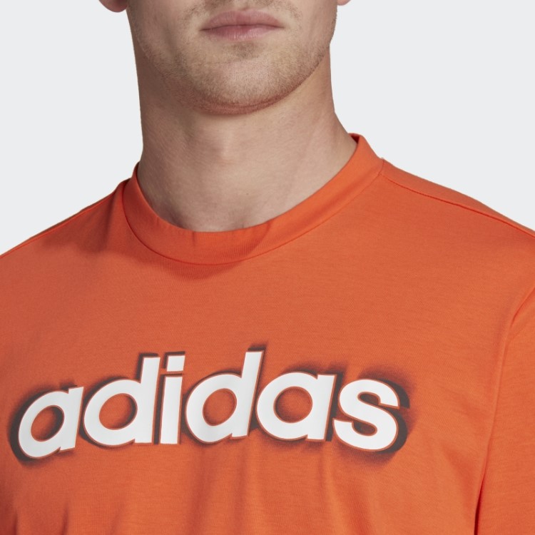 Camiseta De Treino Aeroready Com Estampa De Silicone E Logo Linear Adidas Laranja