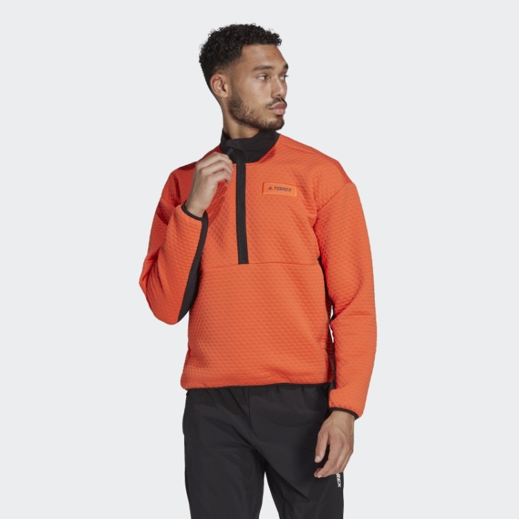 Adidas Terrex Caminhada Meia-zip Fleece Laranja