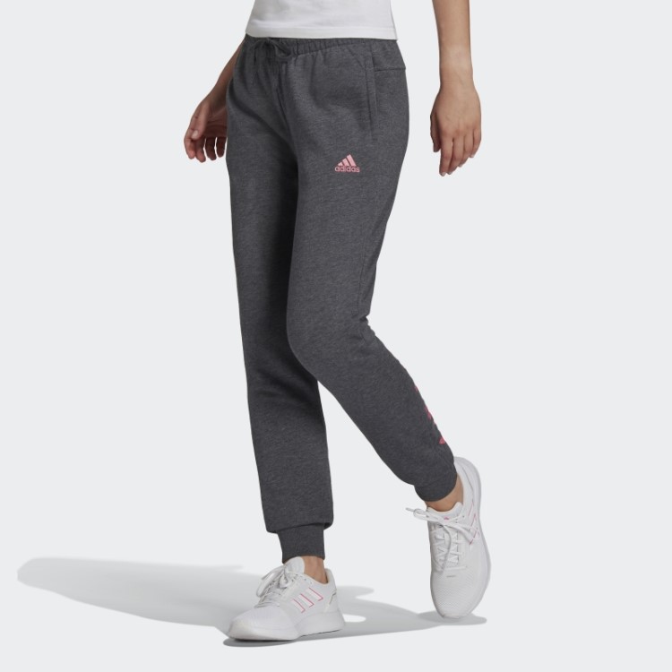 Calça Adidas Cinza Escuro Heather Essentials French Terry Com Logo