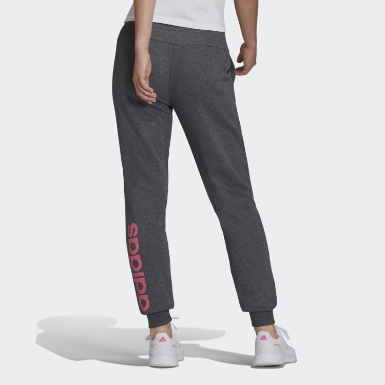 Calça Adidas Cinza Escuro Heather Essentials French Terry Com Logo