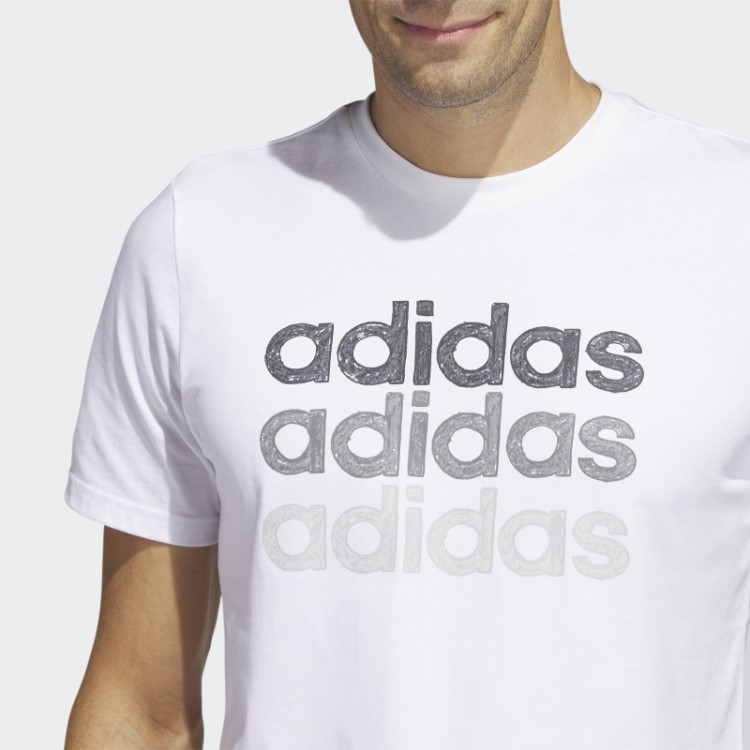 Camiseta Branca Adidas Multi Linear Sportswear Gráfica (manga Curta)