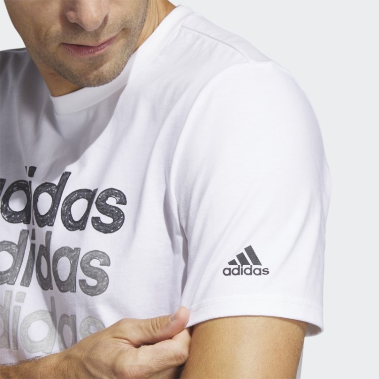 Camiseta Branca Adidas Multi Linear Sportswear Gráfica (manga Curta)