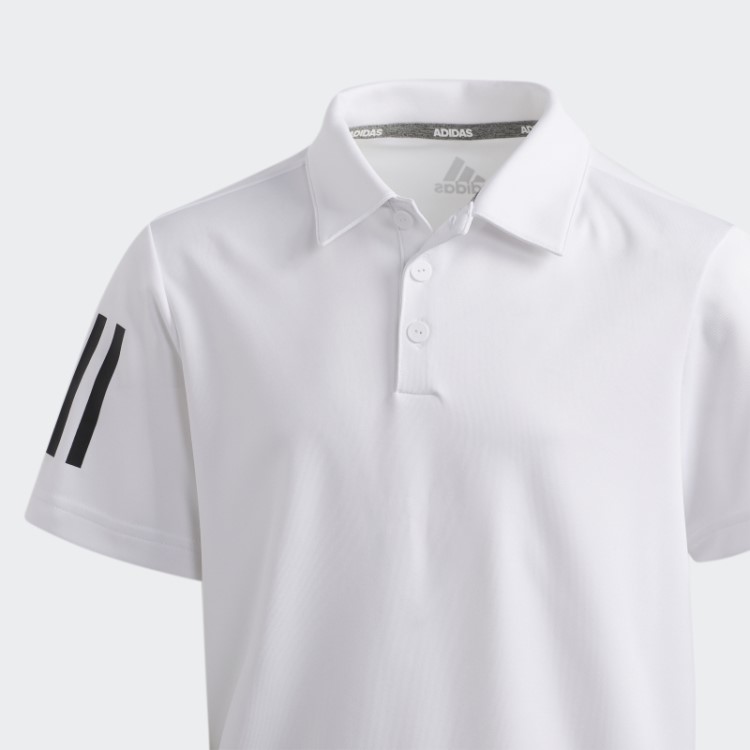 Camisa Polo Com As 3 Listras Branca Adidas