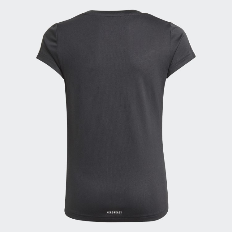 Camiseta Preta Com As Três Listras Adidas