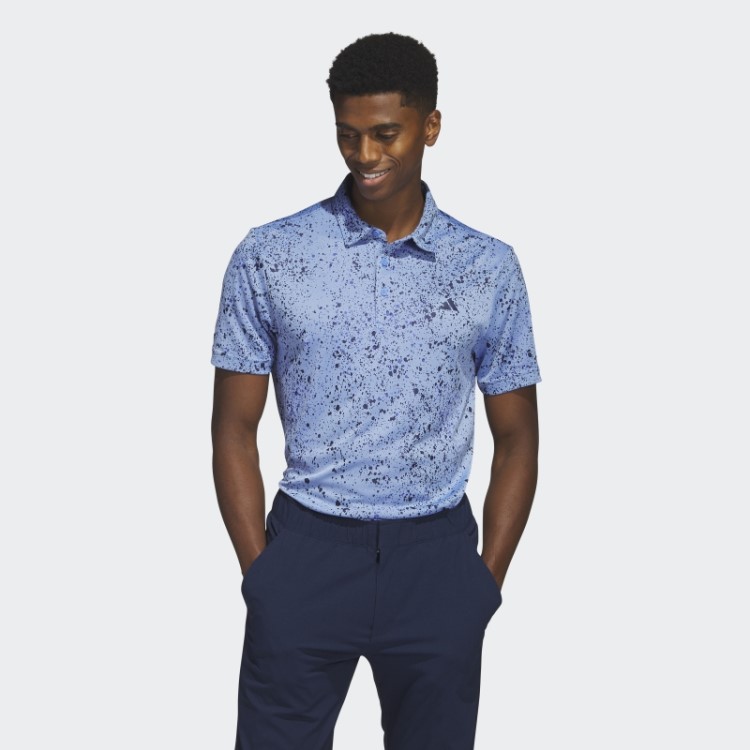 Camisa Pólo De Golfe Azul Jacquard Adidas