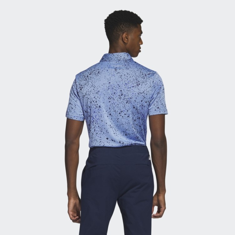 Camisa Pólo De Golfe Azul Jacquard Adidas